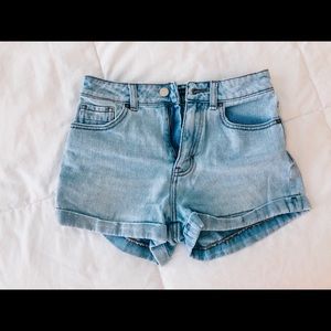 High waisted jean shorts